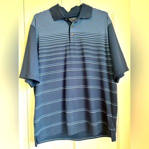 Pebble Beach Performance Men’s Blue Stripe Polo Size Medium